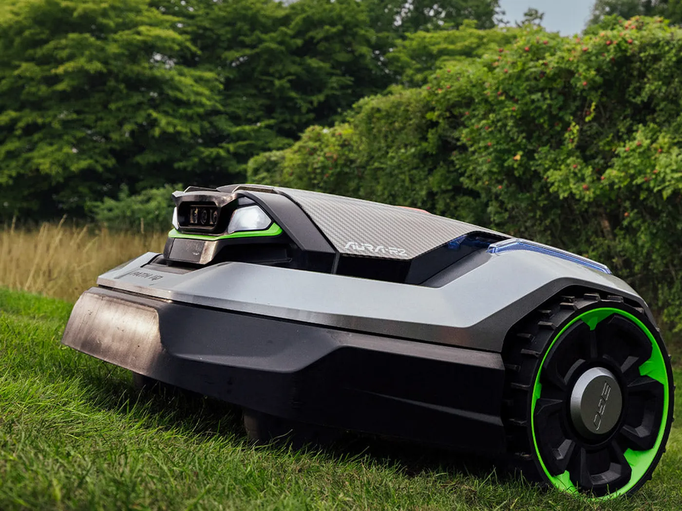 Mähroboter auf dem Rasen
